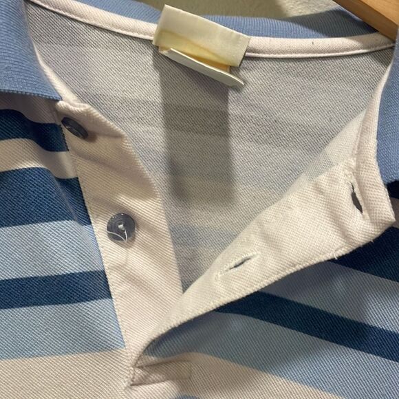 Lacoste Mens polo blue and white striped collared shirt - Picture 11 of 13